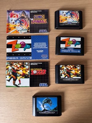 SEGA Mega Drive 4 Spiele: Sonic Spinball, Zoop, Ultimate Soccer, Ecco