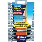 Plasplugs All In One Fixings Pack 156 Wall Plugs Screws Assorted Sizes DIY Kit