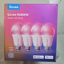 Govee RGBWW Smart LED Bulb 4Pack Model H6006, Box is Open Bulbs are New & Sealed