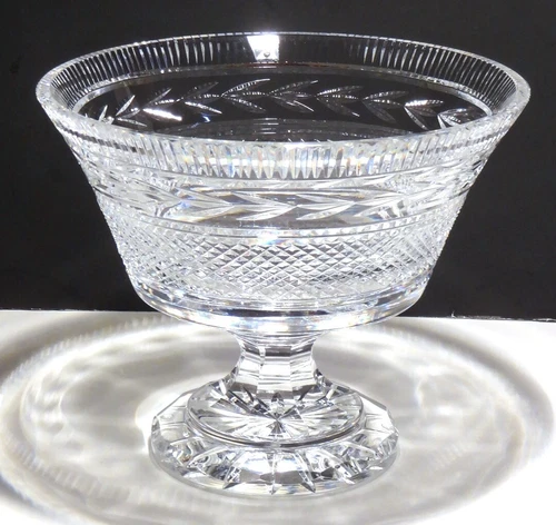 VINTAGE WATERFORD CRYSTAL 10" MASTER CUTTER FOOTED CENTERPIECE BOWL