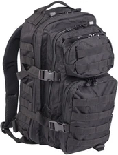 Mil-Tec Small Assault Pack Black Polyvinylchloride Polyester Construction 4336