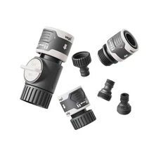 Quick Connector Set With Shutoff Valve Water Stop & Lock And Adapters For Effort