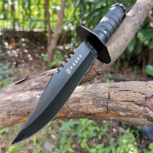 Hunting Outdoor Tactical Camping Military Survival Knife Bowie Knives w/ Sheath