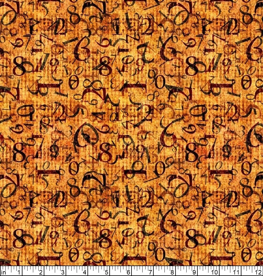 Tesoros acolchados - Medida dos veces - Números - Oro, tela por comprar Foto 2 de 4