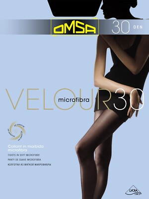 Omsa Velour beautiful thin women's solid classic tights made with microfiber 30D