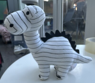George Asda Small Dinosaur Black And White Dino Soft Toy 6” Plush Comforter  Baby UK