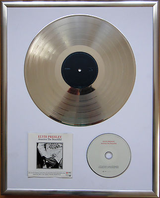 Elvis Presley America CD Cover + 12 '' Vinyl goldene /platin Schallplatte