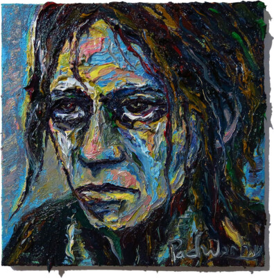 ORIGINAL OIL PAINTING VINTAGE ART SIGNED OUTSIDER BEACH WOMAN GIRL HAT FAUVE POP