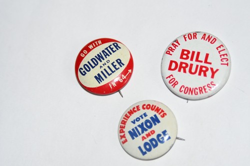 Vintage politisches republikanisches Lot Nixon Kampagne Pinback Pin Button Ike Nixon Hoover - Bild 11 von 15