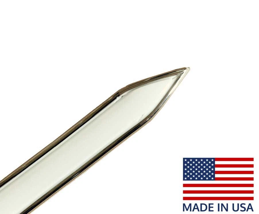 1  1/ 8" Vintage Style White & Chrome Beltline Body Side Molding 26 Ft w/Points Foto 3 de 4