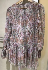 Zimmermann Ninety Six Silk Paisley Multicolour Blouse Size 1 AU 10 US 6