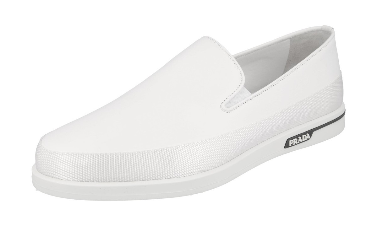 PRADA Leather St. Tropez Slip-on Sneakers - 4D3414 White NEW  display picture 3