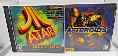 Vintage PC Games Atari Arcade Hits 1 and Asteroids (PC, 1999) Complete in Cases!