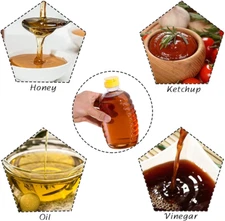 8 Pack 16Oz Clear Plastic Honey Bottles,Refillable Food Grade Honey Container...