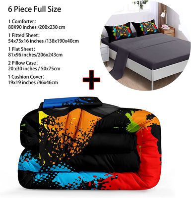 Gamer Bedding Set Full Size For Boys & Teens | Lightweight Video Game Sheets | 4-Piece Set - View #10