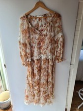 Zimmermann Oleander Floral Crinkled Slouch Silk Midi Dress Size 0 (4)