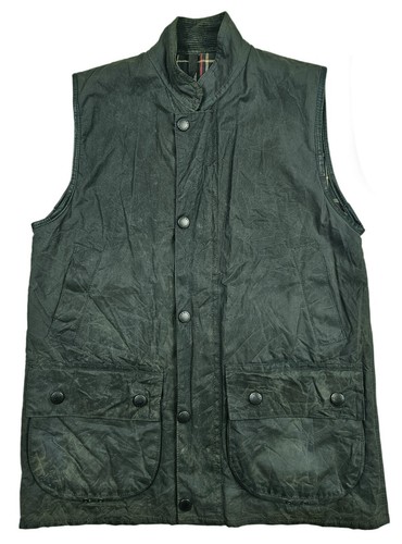 HOT VINTAGE Men's BARBOUR @ A225 WESTMORLAND LINED BLUE GRAY WAXED VEST Jacket S - Picture 3 of 17
