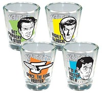 Star Trek Character Quotes Set Of 4 Collectible Shot Glasses, New, Free Shipping on sale Star Trek Character Quotes Set Of 4 Collectible Shot Glasses, New, Free Shipping on sale