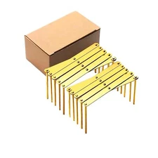 2Pcs Gold Stainless Steel Plate Rack Glass lid Plate Organizer Displayable Co...