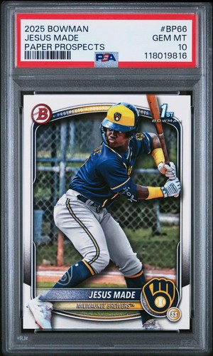 Graded 2025 Topps Bowman Jesus Made #BP66 Paper Rookie RC Baseball Card PSA 10