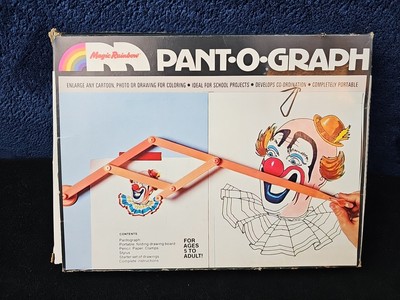 Vtg 1970 Magic Rainbow PANT-O-GRAPH Art Tool Craft Drafting Collectible Clown