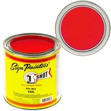 1 Shot 102L/4Z  FIRE RED  Lettering Enamel Pinstriping Paint One Shot  4 oz can