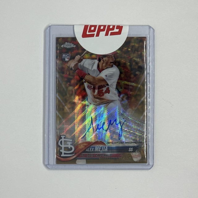 2018 Topps Chrome Rookie Gold Wave Refractor Auto Alex Mejia Cardinals /50