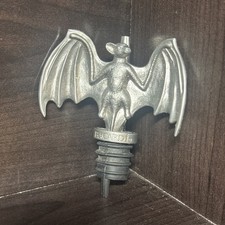 Vintage Bacardi Bat Logo Pewter Liquor Bottle Pouring Topper