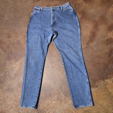 Vintage Wrangler Bareback High Rise Straight Leg Western Jeans 17/18x34 USA Made