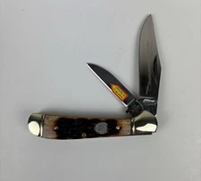 Frost Cutlery Family Series 3 1/2" Copperhead Pocket Knife Horn handle FF-104ROA