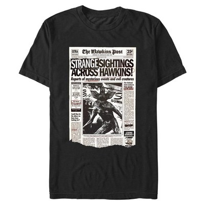 Men's Stranger Things Mysterious Sightings Across Hawkins T-Shirt