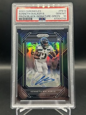 2022 Kenneth Walker PSA 10 Rookie Auto Prizm Black Green /49 Superbowl LX MVP 🏆