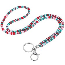 Beaded Teacher Lanyard for ID Badges and Keys Cute Clay Boho Lanyard for Wome...