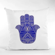 Bohemian Tribal Throw Pillow Case Hand Of Abundance Design Turkish Pillow 16x16
