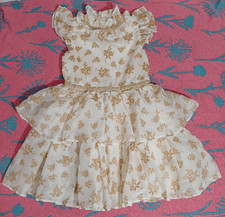 Janie and jack girls size 8 cream gold tiered ruffle dress graduation church