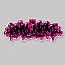 Custom Graffiti Name Sticker Neon Drip Waterproof Laminated Decal Custom Graffiti Name Sticker Neon Drip Waterproof Laminated Decal