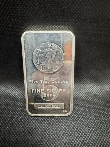 5 oz. Highland Mint Silver Bar - Walking Liberty Design .999+ Fine