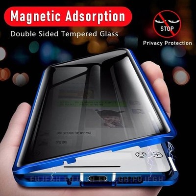 Magnet Doppel Glas Hülle für Samsung S26 S25 S24 Ultra S23 FE Anti Spy 360° Case