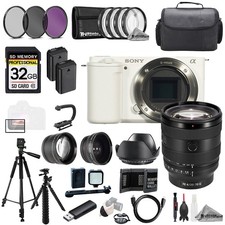 Sony ZV-E10 White Body Sony FE 20-70mm f/4 G Lens 32GB 9 PC Filtr-MEGA Kit