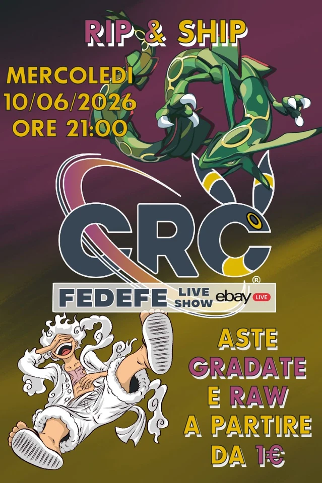 FEDEFE LIVE SHOW CARTE Pokemon & One Piece Aste - RIP & SHIP