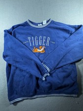 Disney Winnie The Pooh Sweatshirt Unisex XL Blue Tigger Embroidered Crew Neck