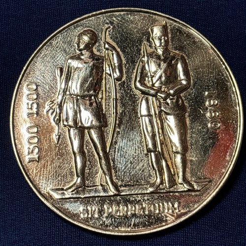 Stunning Gold Tone Medal NRA BLACK POWDER INTERNATIONAL MATCH 1990-Shooting NRA