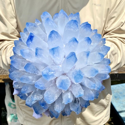 14LB New find sky blue phantom quartz crystal cluster mineral sample - 第 4/10 張圖片
