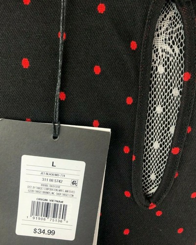Who What Wear, A-line Dress, Jet Black W/ Red Polka Dots (XS, Med, Large) G - Picture 8 of 8