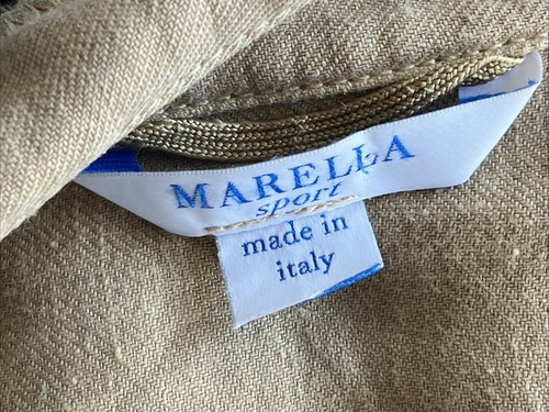 Marella Sport Women's Casual Linen / Flax Jacket Blazer Camel Beige Size 10 - Picture 12 of 13