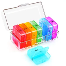 7 day Pill Organizer Case Storage Box Twice a day Medicine Healthcare waterproof