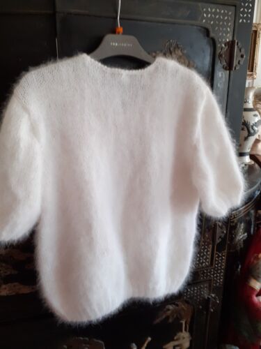 Superbe pull ANGORA 🐇🐇 BLANC manches courtes,très 100% 🇨🇵 - Picture 3 of 7