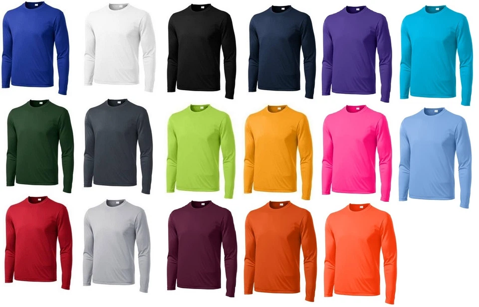 YOUTH MOISTURE WICKING DRY FIT SPORT-TEK Long Sleeve T-SHIRT NEW XS-XL YST350LS