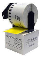 Non-OEM Fits BROTHER DK-2205 YELLOW Labels - (15) Rolls of 100' + (1) FRAME