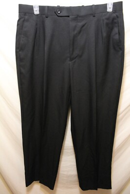 Mens Bolzano Black Pleated Pants Sz 